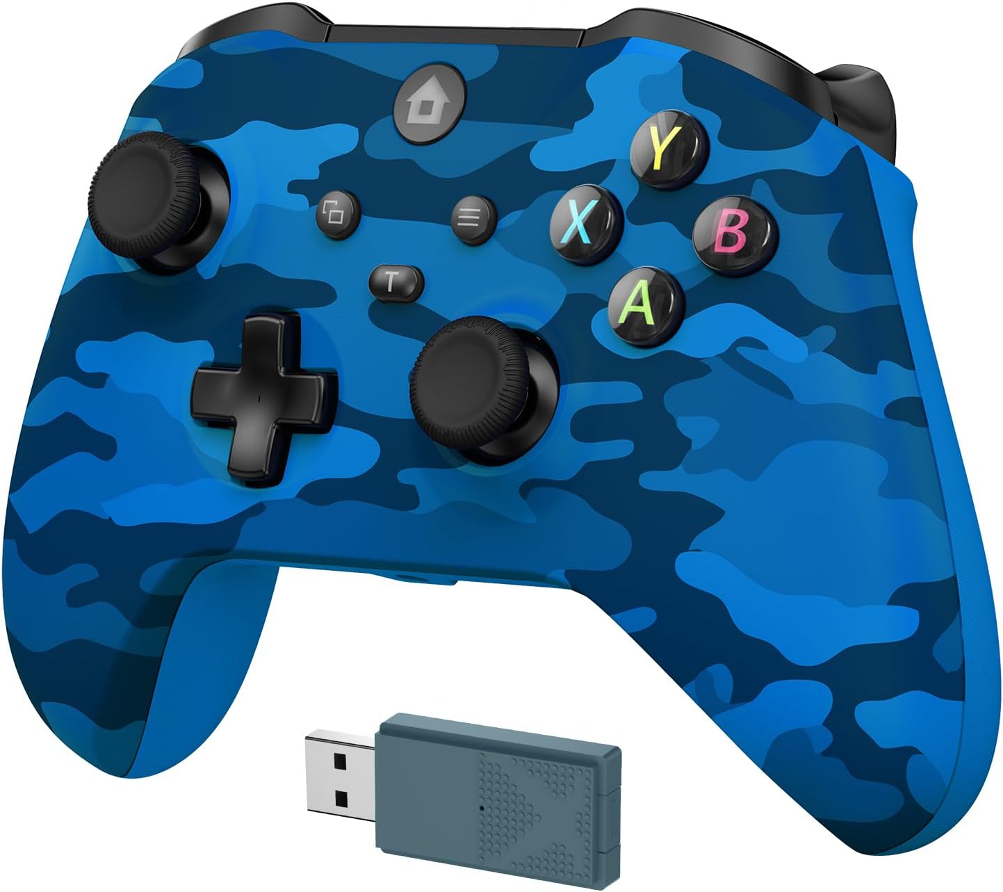 GMVOX Wireless Controller for X-BOX, Gaming Controller Support Turbo/3.5MM Audio Jack/Dual Vibration, Controller Compatible with X-BOX One/ One S/X, X-BOX Series S/X, PC, IOS, Android Platforms,with 2.4g Adapter(Blue Camo)